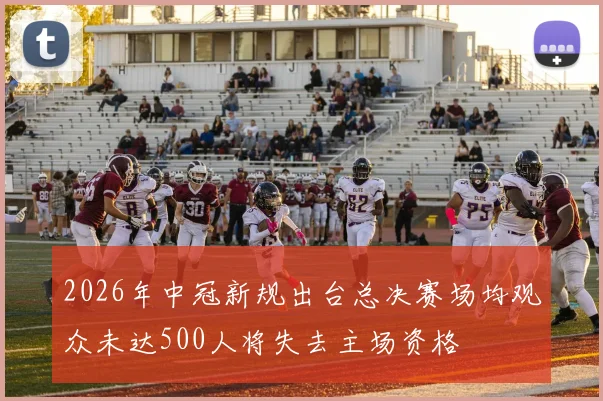 2026年中冠新规出台总决赛场均观众未达500人将失去主场资格